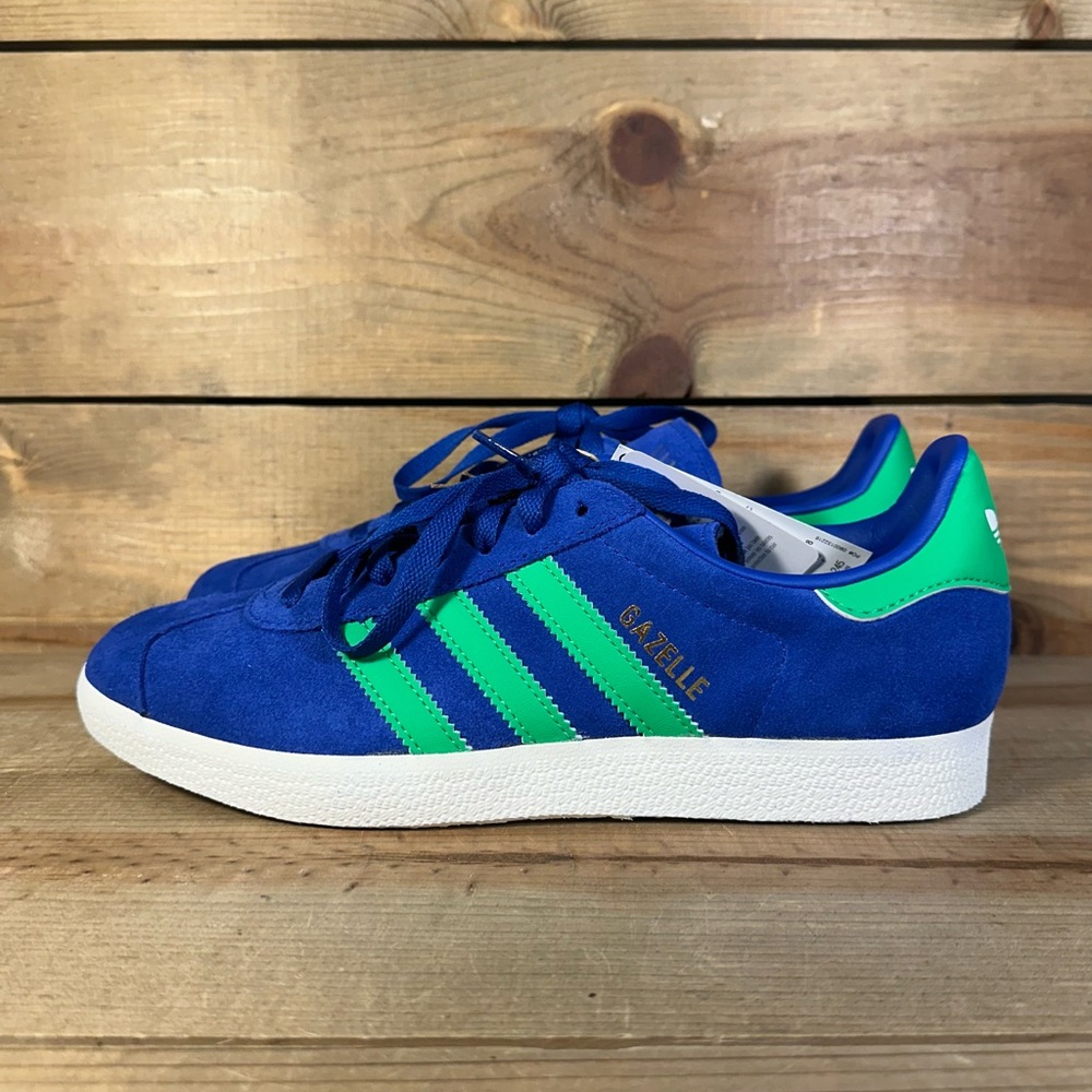 NEW MULTIPLE SIZES Adidas Gazelle "Royal Blue Energy Green" Low Top Shoes JH5389 - Picture 2 of 7